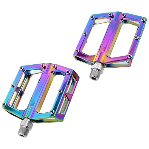 Mountain Bike Pedal : Get Out! Metal Mountain Bike Pedals Flat Road Bike Pedals - 2pk Aluminum 9 / 16in Universal Bicycle Pedals Cruiser to BMX