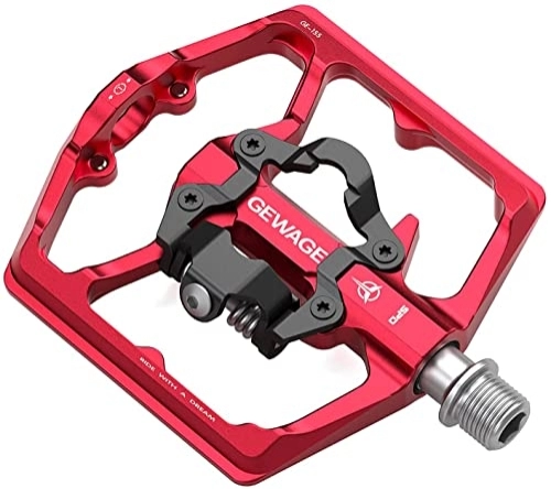 Mountain Bike Pedal : GEWAGE Mountain Bike Pedals- Dual Function Bicycle Flat Pedals and SPD Pedals- 9 / 16" Platform Pedals Compatible with SPD for Road Mountain BMX Bike (Sliver)