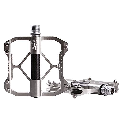 Mountain Bike Pedal : Gimitunus-BikeP Lightweight Bike Pedals, Mountain Bike Aluminum Alloy Pedal Bicycle Accessories Equipped With Bicycle Pedals (Color : Silver)