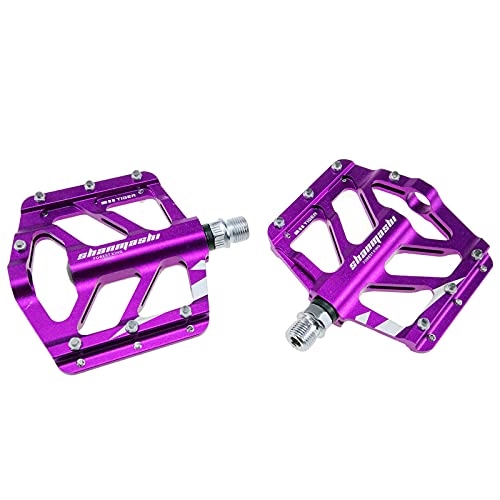 Mountain Bike Pedal : GLYIG Mountain Bike Pedals MTB Pedal for BMX Non-Slip Lightweight Aluminum Alloy Off Road Bicycle Cycling Platform Cycle Pedal, Sealed Bearing Lightweight (Color : Purple)