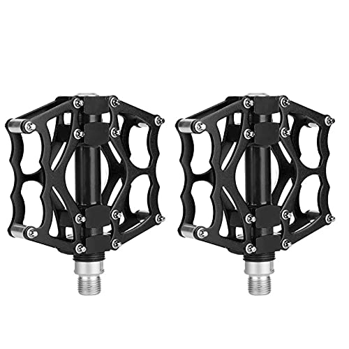 Mountain Bike Pedal : Goodvk Bike Pedals Aluminium Alloy Mountain Bike Road Bicycle Pedals Replacement Pedals Easy to Operate (Color : Black, Size : 11.8x10.5x2.7cm)