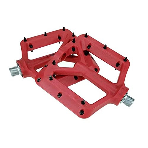 Mountain Bike Pedal : Goodvk Bike Pedals Bicycle Pedals Composite MTB Road Bike Pedals Large Wide Bearing Ultralight Cycling Pedals Easy to Operate (Color : Red, Size : 11.8x12x2.1cm)