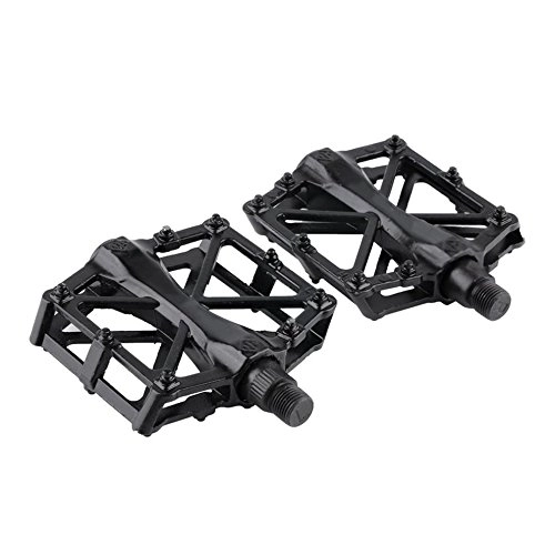 Mountain Bike Pedal : greenwoodhomer Pair Ultralight Aluminum Alloy Bicycle Pedals Mountain Bike Pedal Mtb Road Cycling Riding Alloy Wellgo Pedal Treadle Black