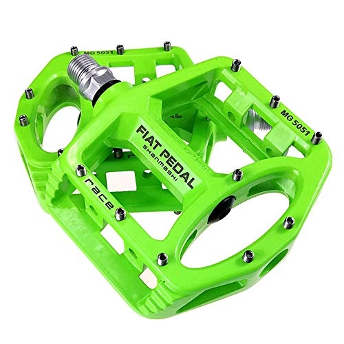 Mountain Bike Pedal : GUOLINGHUI Bike Pedals, Bicycle Pedals 9 / 16 Inch Spindle Universal Cycling Pedals Magnesium Alloy Bike Pedal For MTB, Road Bicycle, BMX Bicycle Platform (Color : Green)