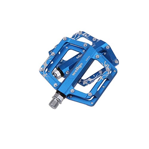 Mountain Bike Pedal : Guyuexuan Mountain Bike Pedals, Ultra Strong Colorful CNC Machined 9 / 16" Cycling Sealed 3 Bearing Pedals, Multiple Colors The latest style, and durable (Color : Blue)