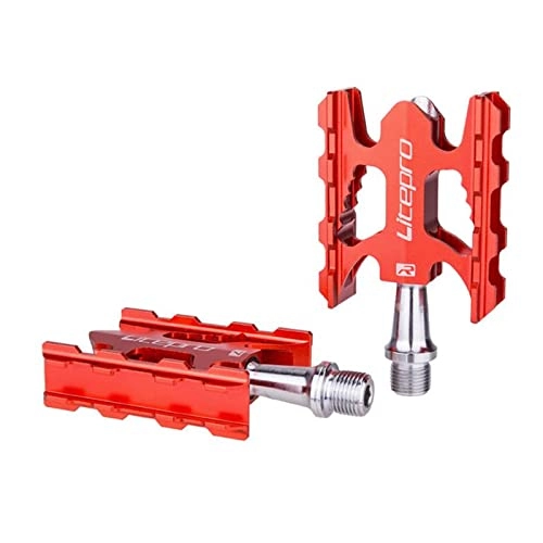 Mountain Bike Pedal : GXXDM 1Pair Bike Pedals Ultra Light Folding Mountain Bike Pedals Aluminum Alloy Non-Slip Fit MTB Bicycle Pedal Bicycle Parts for Universal BMX Mountain Bike Road Bike Delivery Time: 4-10 Days, Red
