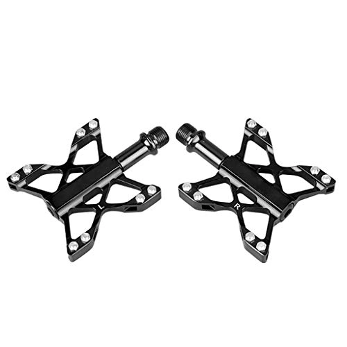 Mountain Bike Pedal : HAOHAOWU Aluminum Alloy Pedals, Bicycle Pedal Bearings Ultra-Light Mountain Bike Equipment Dead Fly Pedals Bicycle Spare Parts, black