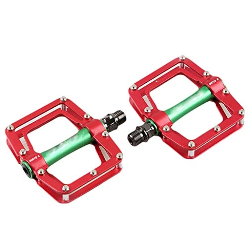 Mountain Bike Pedal : HAOHAOWU Bicycle Pedals, Palin Mountain Bike Pedals Bicycle Pedal Road Bike Lock Pedal Slip Riding Accessories, red
