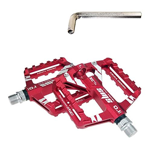 Mountain Bike Pedal : Haoliving Mountain Bike Pedals MTB Pedals Wide Aluminum Alloy Platform Pedals CNC Machined Non-Slip Bicycle Pedal for BMX MTB Road Bike, 9 / 16" Red