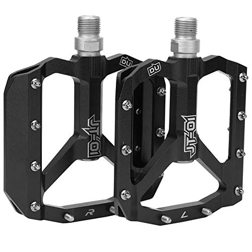 Mountain Bike Pedal : Heitune ZTTO Mountain Bike Pedals Aluminum Alloy Bicycle Bearing Foot Rest Cycling Parts (Black)