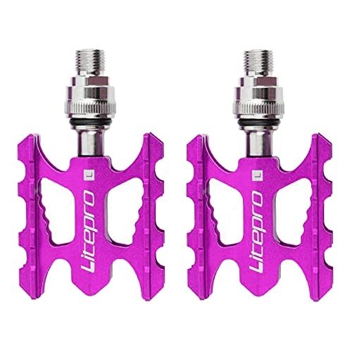 Mountain Bike Pedal : Hellery Pair of Cycling Quick Release Bicycle Pedals for Mountain Bike - Purple