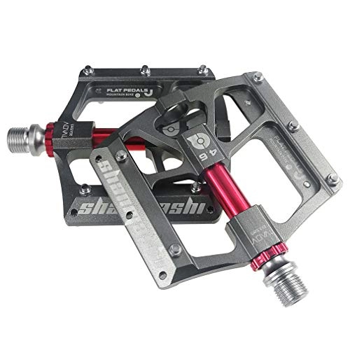 Mountain Bike Pedal : HJJGRASS Bike Bicycle Pedals Wide Non-Slip Road Bicycle Foot Plate For Riding Activities Bicycle Parts, titanium