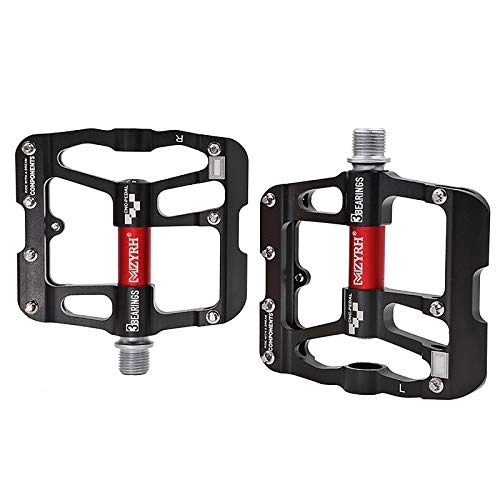 Mountain Bike Pedal : HKYMBM 3 Bearings Mountain Bike Pedals Platform Bicycle Flat Alloy Pedals 9 / 16 Inch Pedals Non-Slip Alloy Flat Pedals