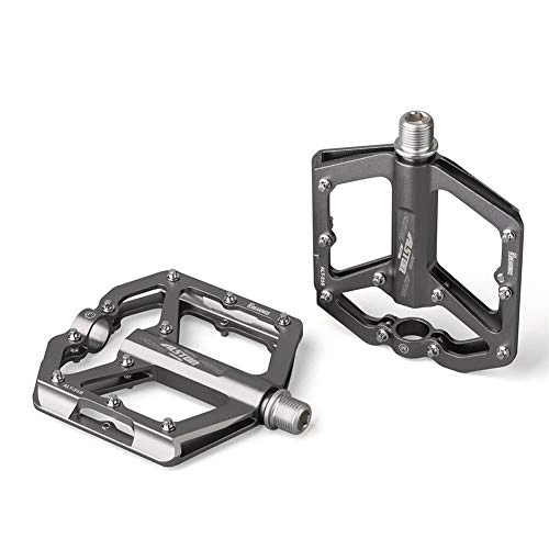 Mountain Bike Pedal : HNZZ Bike Pedal Non-Slip Mountain Bike Pedals, Ultra Strong Colorful Machined 9 / 16" 3 Sealed Bearings For Road Fixie Bike (Color : Titanium)