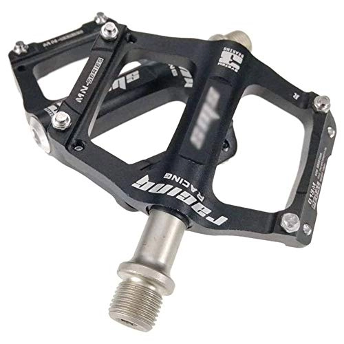 Mountain Bike Pedal : HOOBBI Aluminum Alloy Bike Pedal, CNC Machined Aluminum Alloy Durable Non-slip 3 Bearings for 9 / 16 Inch Universal Cycling Platform Pedal Cycling Accessories (Color : Black, Size : One Size)