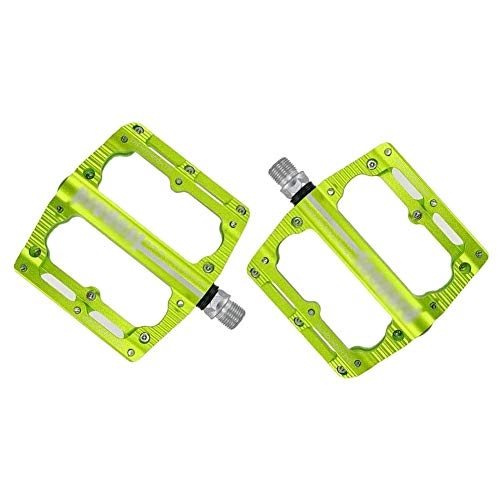 Mountain Bike Pedal : HOOBBI Aluminum Alloy Bike Pedal, Lightweight Pedals, Antiskid Durable Bike Pedals Surface for Road BMX MTB Bike 6 Colors Pedals, Bicycle Pedal (Color : Green, Size : One Size)