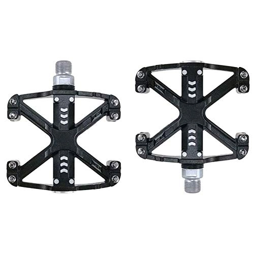 Mountain Bike Pedal : HOOBBI Antiskid Durable Bike Pedal, High Strength Sealed Bearing Aluminum Alloy Hybrid Pedals Bicycle Pedal for 9 / 16 Inch 1 Pair Cycling Accessories (Color : Black, Size : One Size)