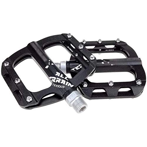Mountain Bike Pedal : HOOBBI Bicycle Pedal Bearing DU Aluminum Alloy Pedal Non-slip Pedal Wide Road Mountain Bike Pedal for Road BMX MTB Bike, 7 Colors Bicycle Pedal (Color : Black, Size : One Size)