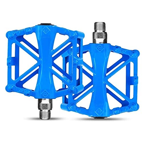 Mountain Bike Pedal : HOOBBI Bike Pedal, Aluminum Alloy Bicycle Riding Equipment Parts, Bicycle Pedal for 9 / 16 MTB / BMX Mountain Road Bike Accessories (Color : Blue, Size : One Size)