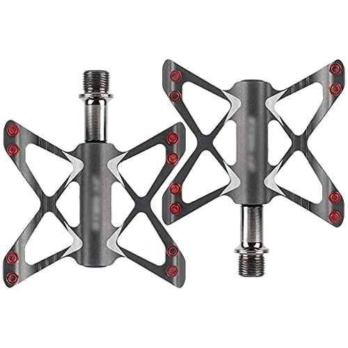 Mountain Bike Pedal : HOOBBI Bike Pedal, Aluminum Cycling Lightweight Stable Plat, 9 / 16 Inch MTB Pedals, Anti-Slip Cycling Bike Pedal for Road / Mountain / MTB / BMX Bike, Bicycle Pedal (Color : Gray, Size : One Size)