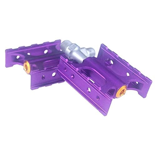 Mountain Bike Pedal : HOOBBI Bike Pedal, Lightweight Aluminum Alloy Super Sealed Bearing Hybrid Pedals for 9 / 16 Inch Screw Thread Spindle Bicycle Platform, 1 Pair, Bicycle Pedal (Color : Purple, Size : One Size)