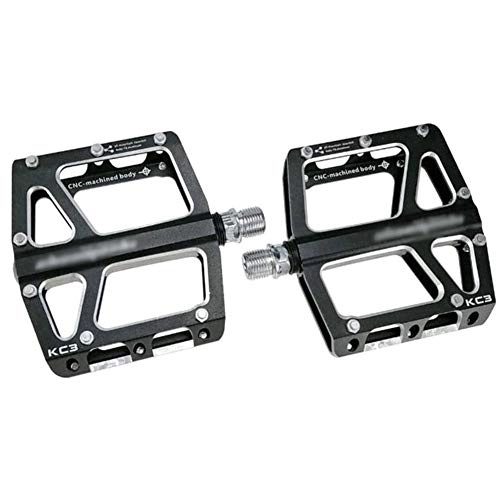 Mountain Bike Pedal : HOOBBI CNC Process Pedal, Bike Pedal, Aluminum Alloy Anti-skid Fixed Gear Fits 9 / 16 Inch for BMX MTB Cycling Platform Pedals(1Pair), Bicycle Pedal (Color : Black, Size : One Size)