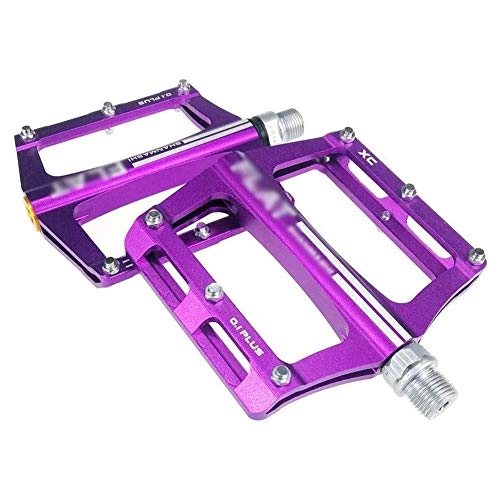 Mountain Bike Pedal : HOOBBI Durable Bike Pedal, Aluminum Alloy Anti-skid Pins 9 / 16 Inch Sealed Anti-Slip Bicycle Cycling Bike Pedals Cycling Accessories, 1 Pair, Bicycle Pedal (Color : Purple, Size : One Size)