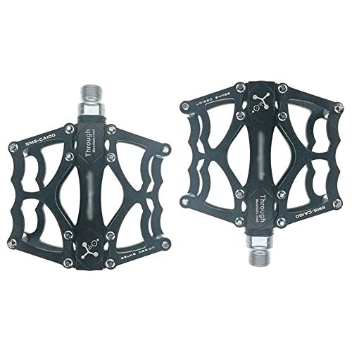 Mountain Bike Pedal : HOOBBI Durable Bike Pedal, Mountain Road In-Mold CNC Aluminum Alloy 3 Bearing 9 / 16 High-Strength Non-Slip Cycle Platform Pedal 1 Pair Cycling Accessories, Bicycle Pedal