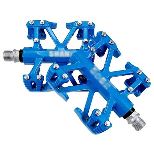 Mountain Bike Pedal : HOOBBI Magnesium Alloy Bike Pedal, 9 / 16 Inch Screw Thread Spindle Sealed Bearings Non-Slip Durable Ultra-Light Mountain Bike Pedal, Bicycle Pedal (Color : Blue, Size : One Size)