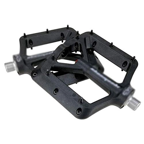 Mountain Bike Pedal : HOOBBI Nylon Fiber Bike Pedal, Cycling Bike Bicycle Pedals Ultralight Seal Bearings Nylon Molybdenum Pedals Durable Widen Area Bike MTB Bicycle Part, Bicycle Pedal (Color : Black, Size : One Size)