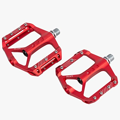 Mountain Bike Pedal : HSXMY Bike Pedals, Lightweight Aluminum Alloy Platform Pedal, MTB Pedals, CNC Machined, Non-Slip, For Road Mountain BMX MTB Bike, Red