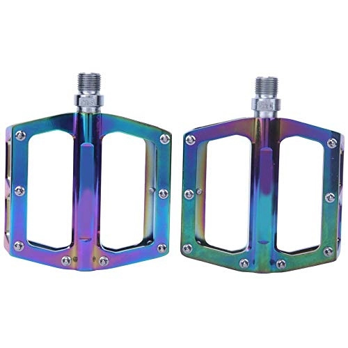 Mountain Bike Pedal : huaer Bicycle Pedals, 1 Pair Colorful Aluminum Alloy MJ-058 Bicycle Pedals Road Mountain Bike Wide Pedals