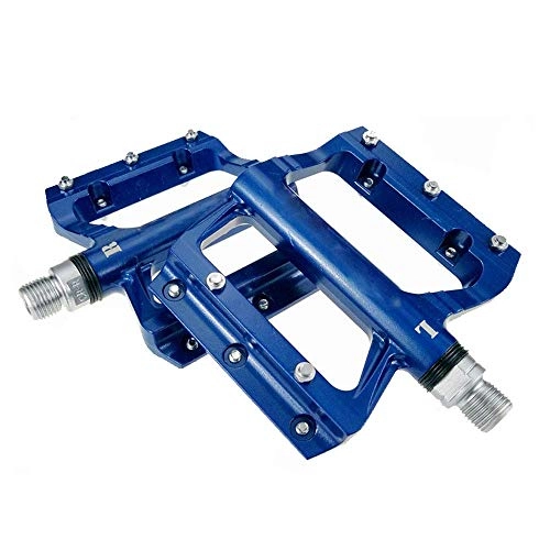 Mountain Bike Pedal : HUATINGRHPM Mountain Bike Pedals, Bicycle Pedals Aluminum Racing Bike Pedals with Sealed Bearings Slip Touring Bikes Folding Bikes - 9 / 16 Axis, Blue
