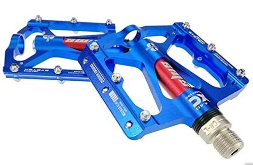Mountain Bike Pedal : HUOGUOYIN Bicycle pedal Fit For Mountain Bike Pedal MTB Road Cycling Sealed 3 Bearings Pedals Fit For BMX Ultra-Light Bicycle Parts (Color : Blue)