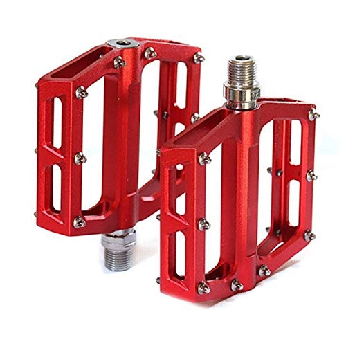Mountain Bike Pedal : JISKGH 1 Pair Bike Pedals, Mountain Bicycle Pedals Platform Aluminum Alloy, Bicycle Pedals for BMX and Folding Bike, Red