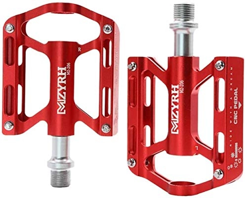 Mountain Bike Pedal : JSY Bike pedals mountain Lightweight Non-Slip Bike Pedals Mountain Bike Pedals Road Bike Hybrid Pedals With Free installation Tool 9 / 16-Inch (Color : Red)