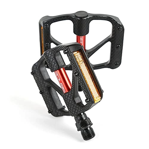 Mountain Bike Pedal : JTXQSI Bicycle Pedals, Bicycle Aluminum Alloy Pedals, Non-slip Ultra-light Mountain Bike Pedals, Sealed Bearing Pedals, Bicycle Accessories (Color : Black)