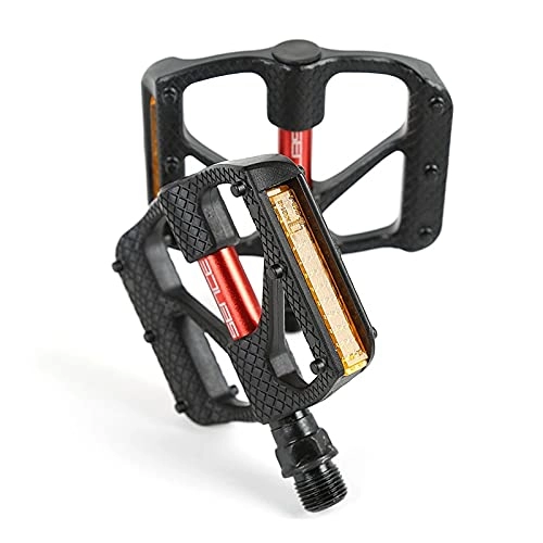 Mountain Bike Pedal : JTXQSI Bicycle Pedals, Bicycle Pedals, Non-slip Ultra-light Aluminum Alloy Mountain Bike Pedals, Sealed Bearings, Pedal Bicycle Accessories (Color : Black)