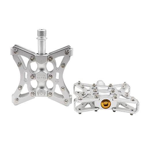 Mountain Bike Pedal : JTXQSI Bicycle Pedals, Mountain Bike Pedals, Non-slip Ultra-light Bicycle Pedals, Suitable For Bicycle Accessories (Color : Silver)