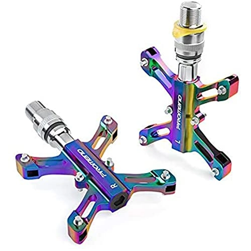 Mountain Bike Pedal : JZTOL MTB Bicycle Pedals Aluminum Alloy Colorful Electroplating Quick Release Folding Bicycle Recreational Vehicle Pedal