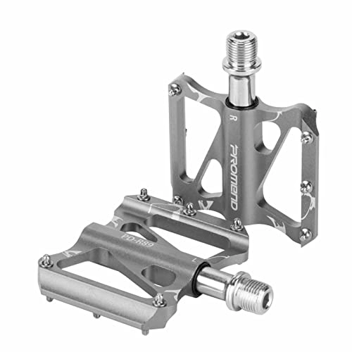 Mountain Bike Pedal : KaAfaL Mountain Bike, MTB, Bike Aluminum Alloy Spindle 9 / 16Inch with Stable Sealed Bearing Anti-Skid Mountain Bike Flat for MTB BMX Bike & Folding Bike pedal (Color : Silver)