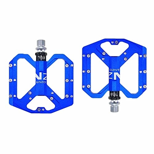 Mountain Bike Pedal : KaAfaL Mountain Bike Road Bicycle Non-Slip Lightweight Cycling Nylon Fiber Platform 3 Bearings pedal (Color : Blu)