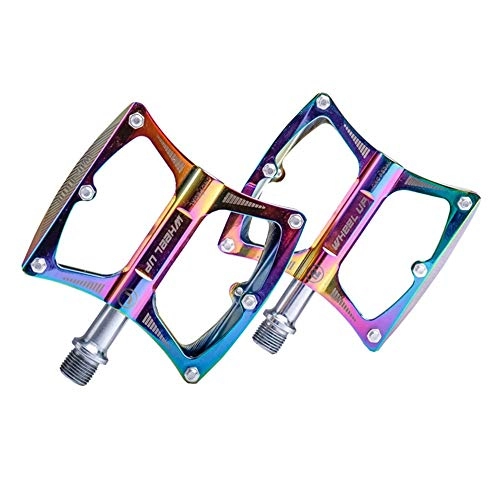 Mountain Bike Pedal : KANGJIABAOBAO Bicycle Pedal Non-Slip Lightweight Pedals Mountain Bike Pedals Cycling Bike Pedals (Color : Multi-colored, Size : 110x90x20mm)