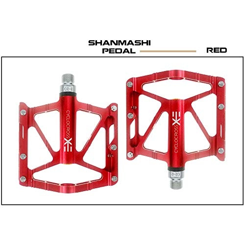 Mountain Bike Pedal : KANGJIABAOBAO Bicycle Pedal Outdoor Fashion Mountain Bike Pedals 1 Pair Aluminum Alloy Antiskid Durable Bike Pedals Surface For Road BMX MTB Bike 2 Colors (SMS-EX) Bike Pedals, (Color : Red)