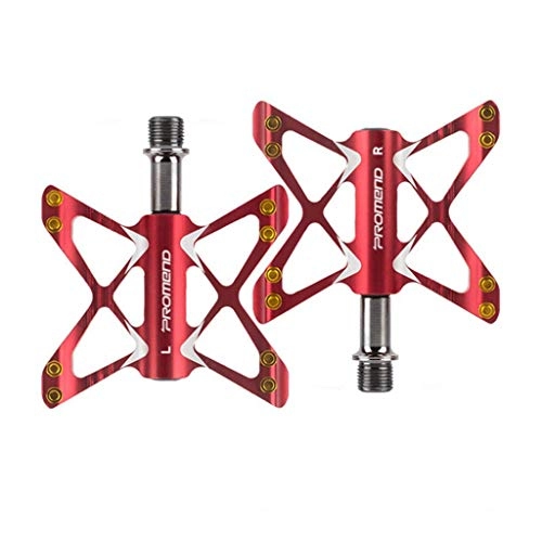 Mountain Bike Pedal : KELITE Bicycle Pedals, Aluminum Alloy Pedals, Non-slip and Durable, Ultra-light Bicycle Accessories for Road / mountain / bicycle-1 Pair (Color : Red)