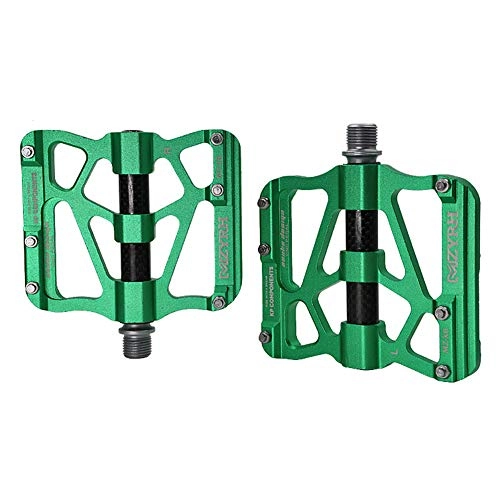 Mountain Bike Pedal : KP&CC Bicycle Cycling Bike Pedals 3 Bearing Pedals Aluminum Alloy Design, and Wide Tread Fits Most Bicycles, Green