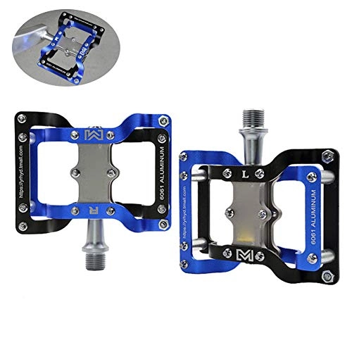 Mountain Bike Pedal : KuaiKeSport Mtb flat Pedals, Bicycle Pedals Cycling Ultralight Aluminium Alloy 3 Sealed Bearings MTB Pedals Bicicleta Bike Pedals Flat BMX Bicycle Accessories, Non-Slip Durable Road Bike Pedals, Blue