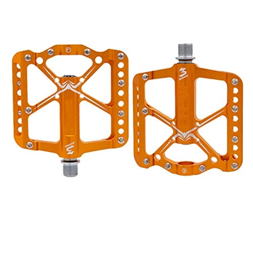 Mountain Bike Pedal : KuaiKeSport Road Bike Pedals, Cycle Pedals Bicycle Pedals Ultralight Aluminum Cycling Sealed 3 Bearing Pedals MTB, Non-Slip Mountain Bike Pedals Professional Bike Accessories, Orange