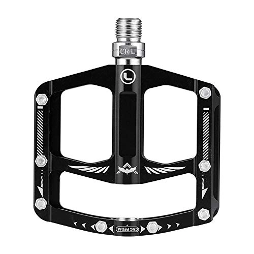 Mountain Bike Pedal : KXDLR Bike Pedals Aluminum Alloy 9 / 16" Cycling Wide Platform Flat Pedals for Road Mountain Bike Non-Slip Waterproof Dustproof