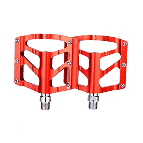 Mountain Bike Pedal : LAANCOO Bike Pedals Mountain Bike Road Bike Metal Raceface Chester Pedals Wide Flat Plate Anti-slip 1Pair Red